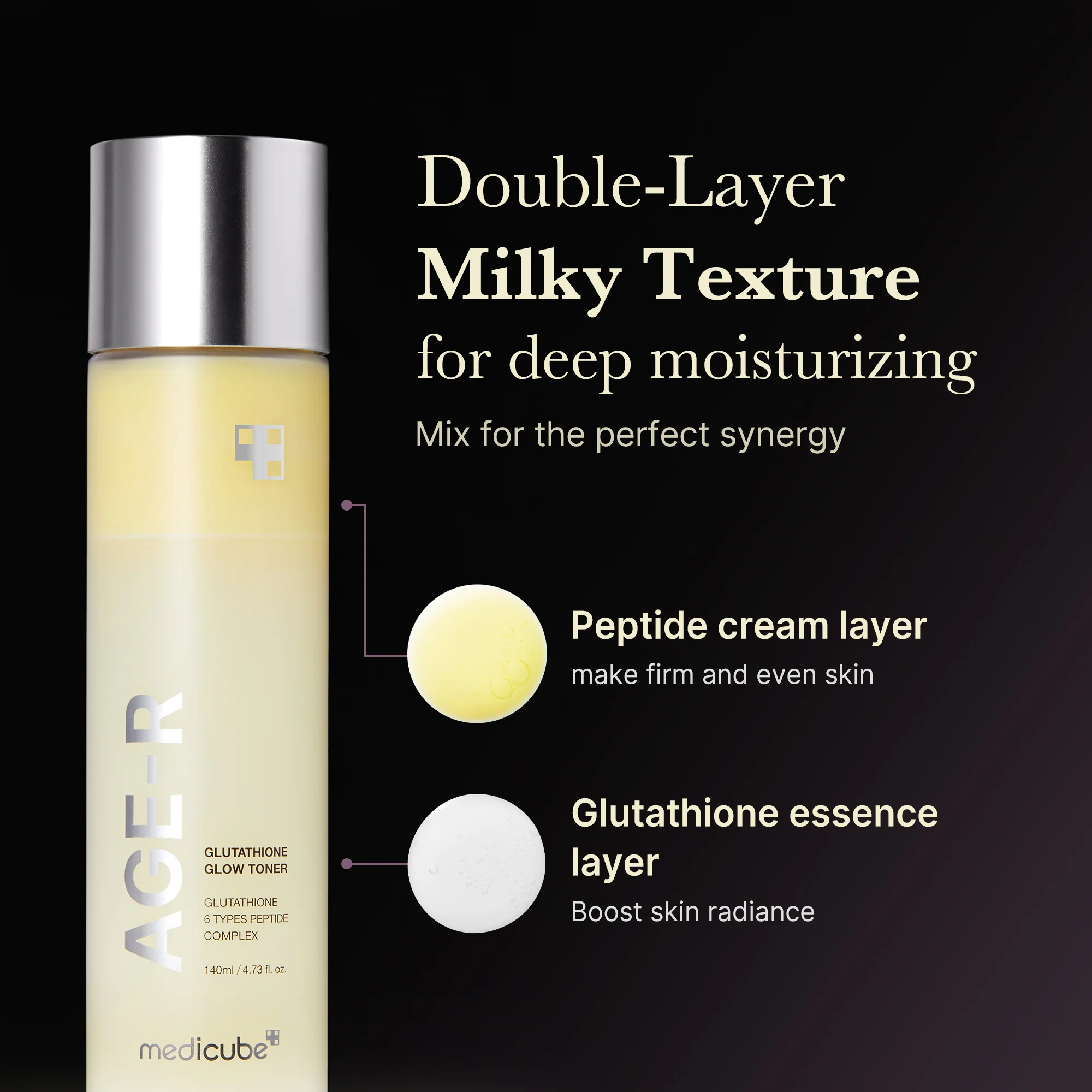AGE-R Glutathione Glow Milk Toner - Image 4