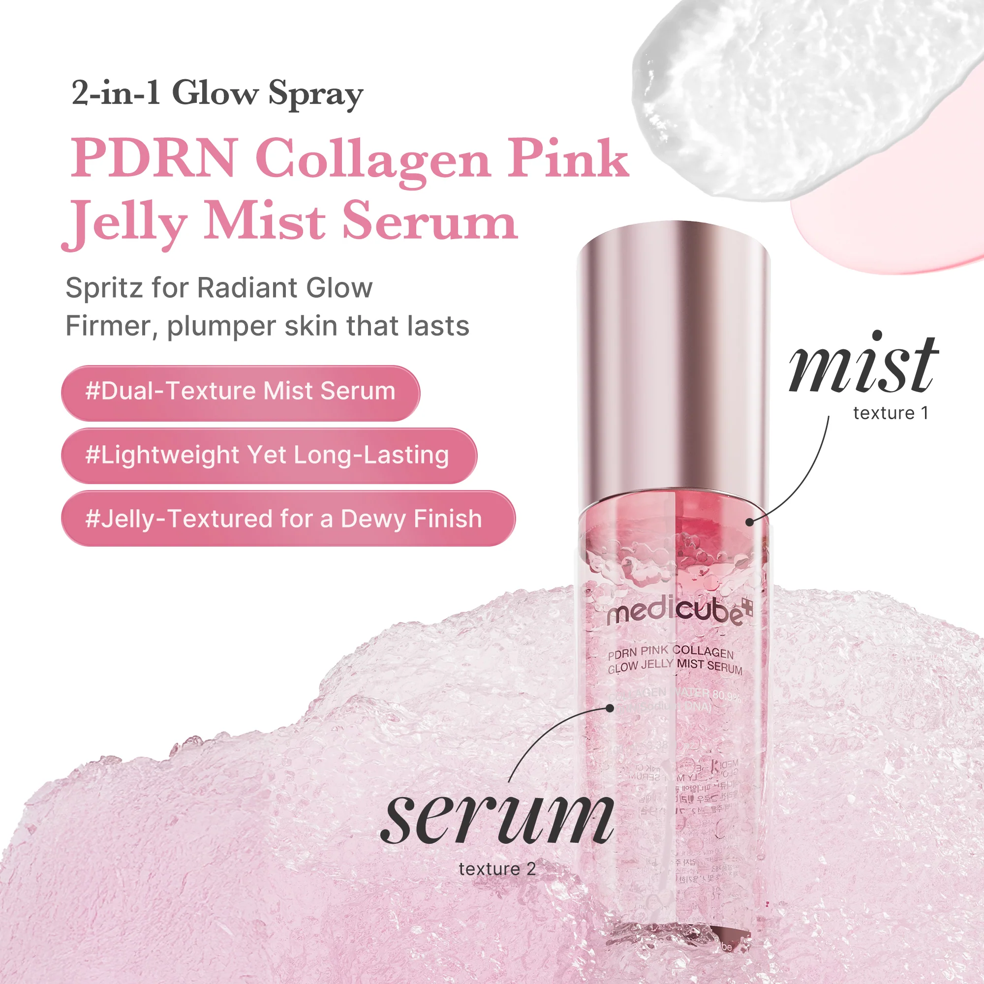 PDRN Pink Collagen Glow Jelly Mist Serum - Image 2